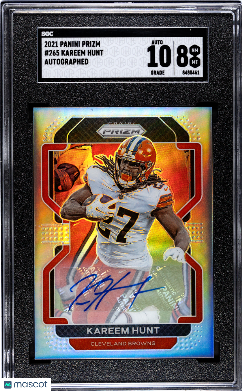 2021 Panini Silver Prizm Kareem Hunt Auto #265 SGC 8 