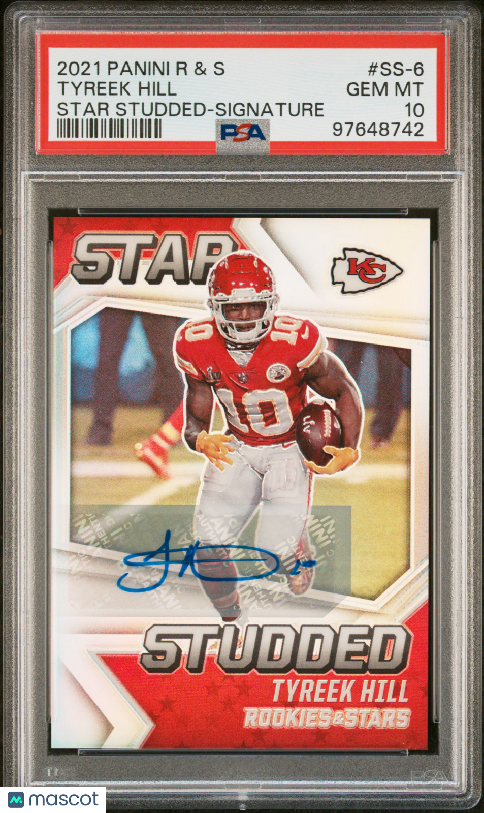 2021 Panini Rookies & Stars Tyreek Hill Star Studded Auto PSA 10 15/25 #SS-6 