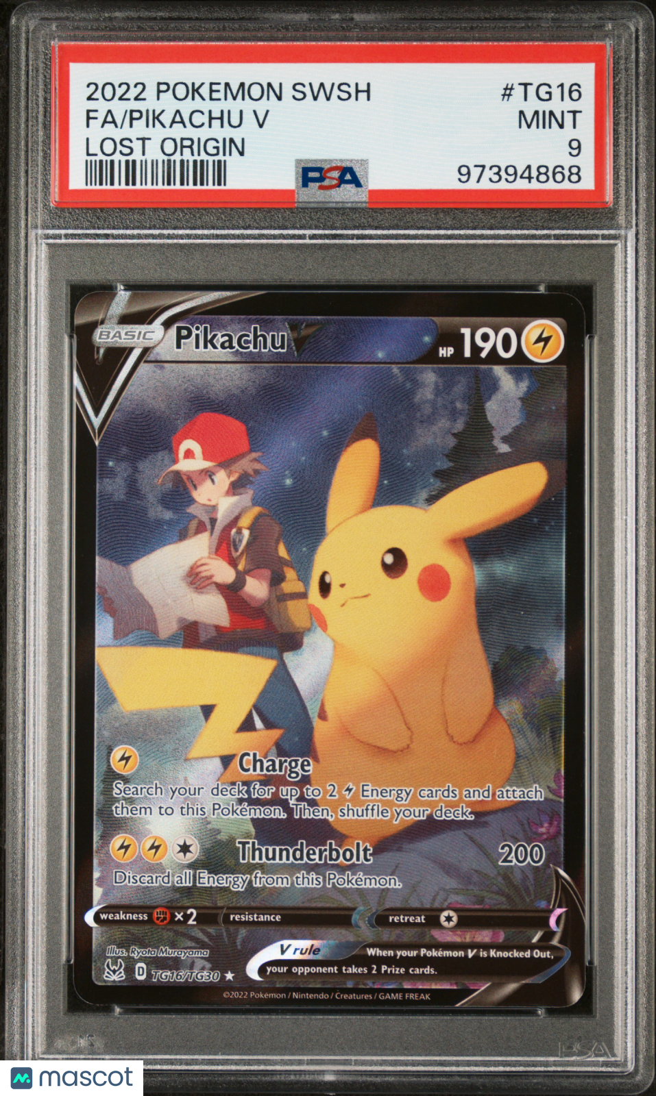 2022 Pokémon SWSH Lost Origin PSA 9 FA/ Pikachu V #TG16