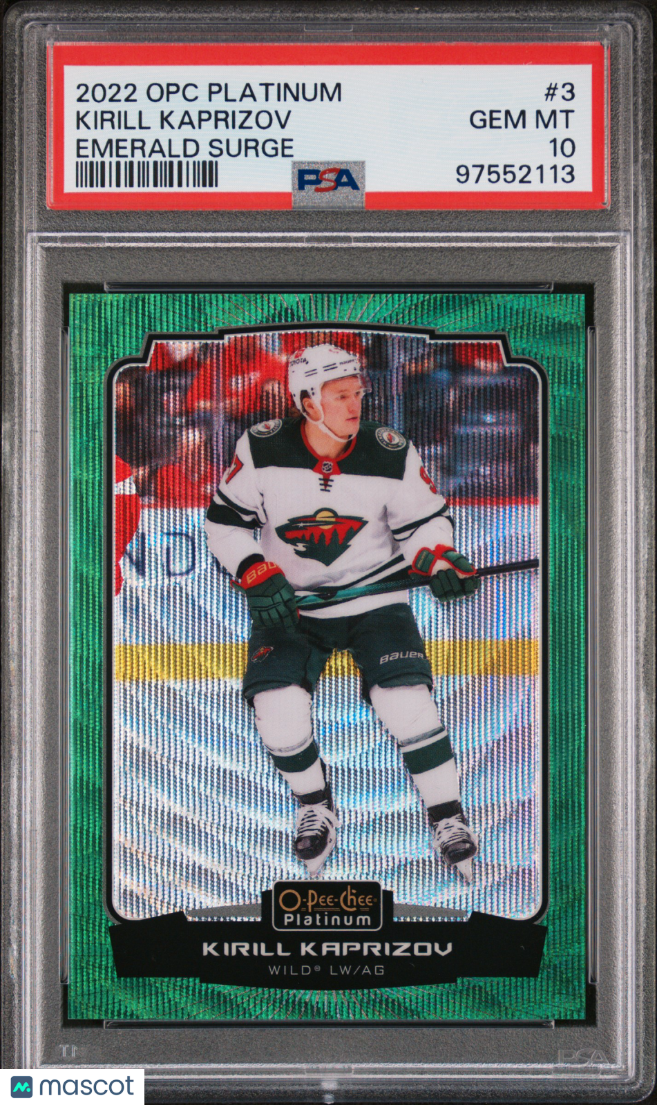 2022 O-Pee-Chee Platinum Emerald Surge Kirill Kaprizov PSA 10 01/10 #3