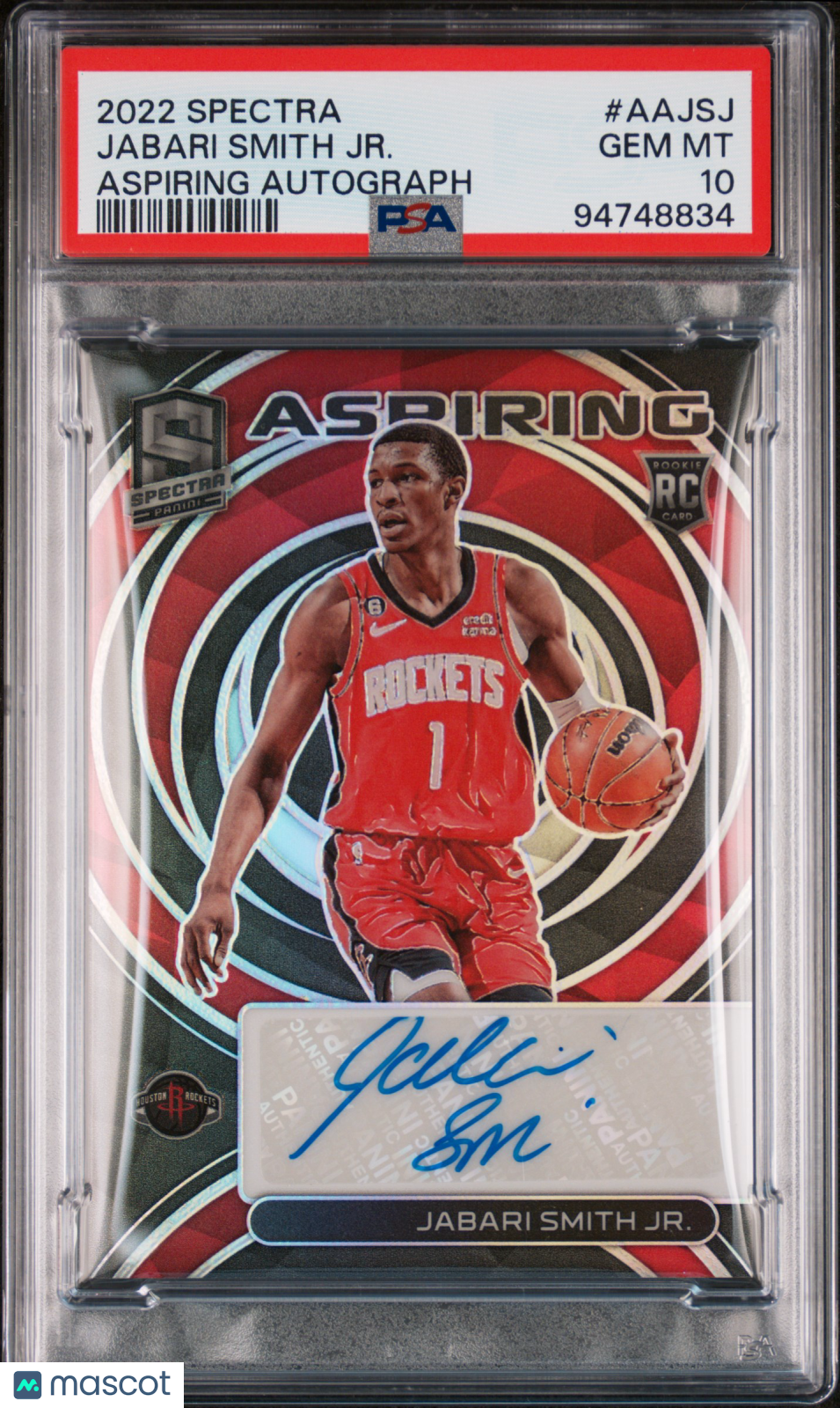 2022 Panini Spectra Basketball PSA 10 Jabari Smith Jr RC Aspiring Auto 69/99 