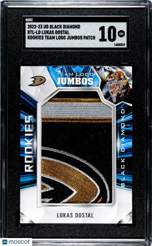 2022-23 UD Black Diamond Hockey Lukas Dostal Rookie Team Logo Jumbo SGC 10 