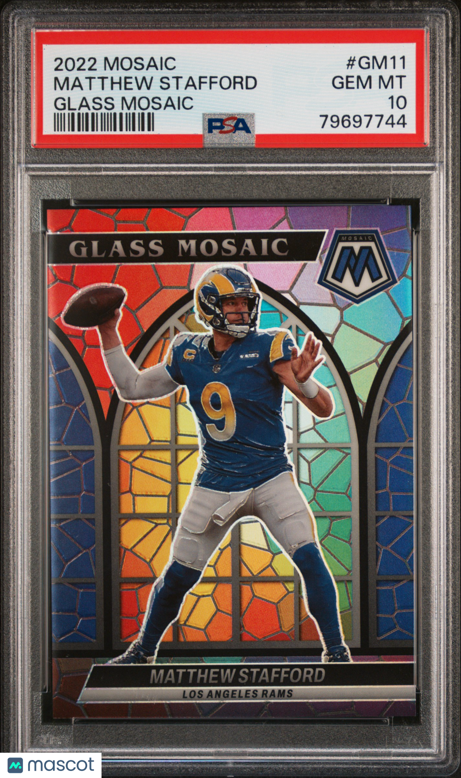 2022 Panini Mosaic Stained Glass Mosaic Matthew Stafford PSA 10