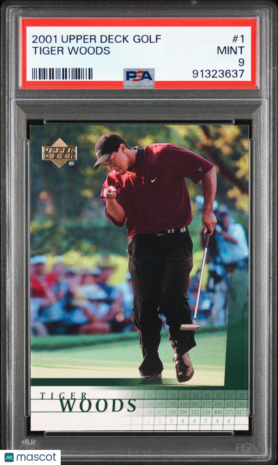 2001 Upper Deck Golf Tiger Woods Rookie #1 PSA 9