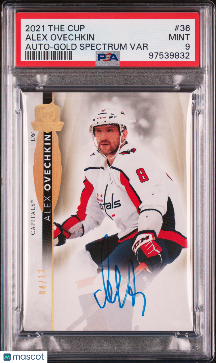 2021 UD The Cup Alex Ovechkin Gold Spectrum Foil Autograph Variation PSA 9 /12 