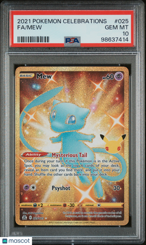 2021 Pokémon Celebrations 25h Anniversary FA/Mew PSA 10 #025 