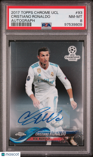 2017 Topps Chrome UEFA Champions League Cristiano Ronaldo Autograph PSA 8 