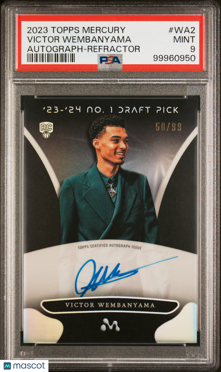 2023 Topps Mercury: Victor Wembanyama Rookie Refractor Auto PSA 9  50/99 