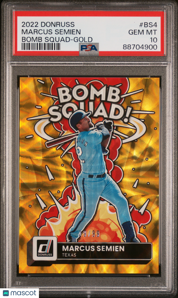 2022 Panini Donruss Baseball Bomb Squad  Gold Marcus Semien PSA 10 19/99 