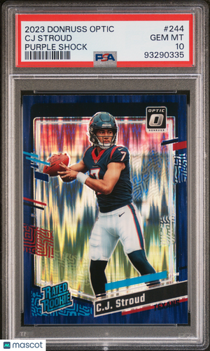 2023 Panini Donruss Optic Rated Rookie CJ Stroud Purple Shock PSA 10 