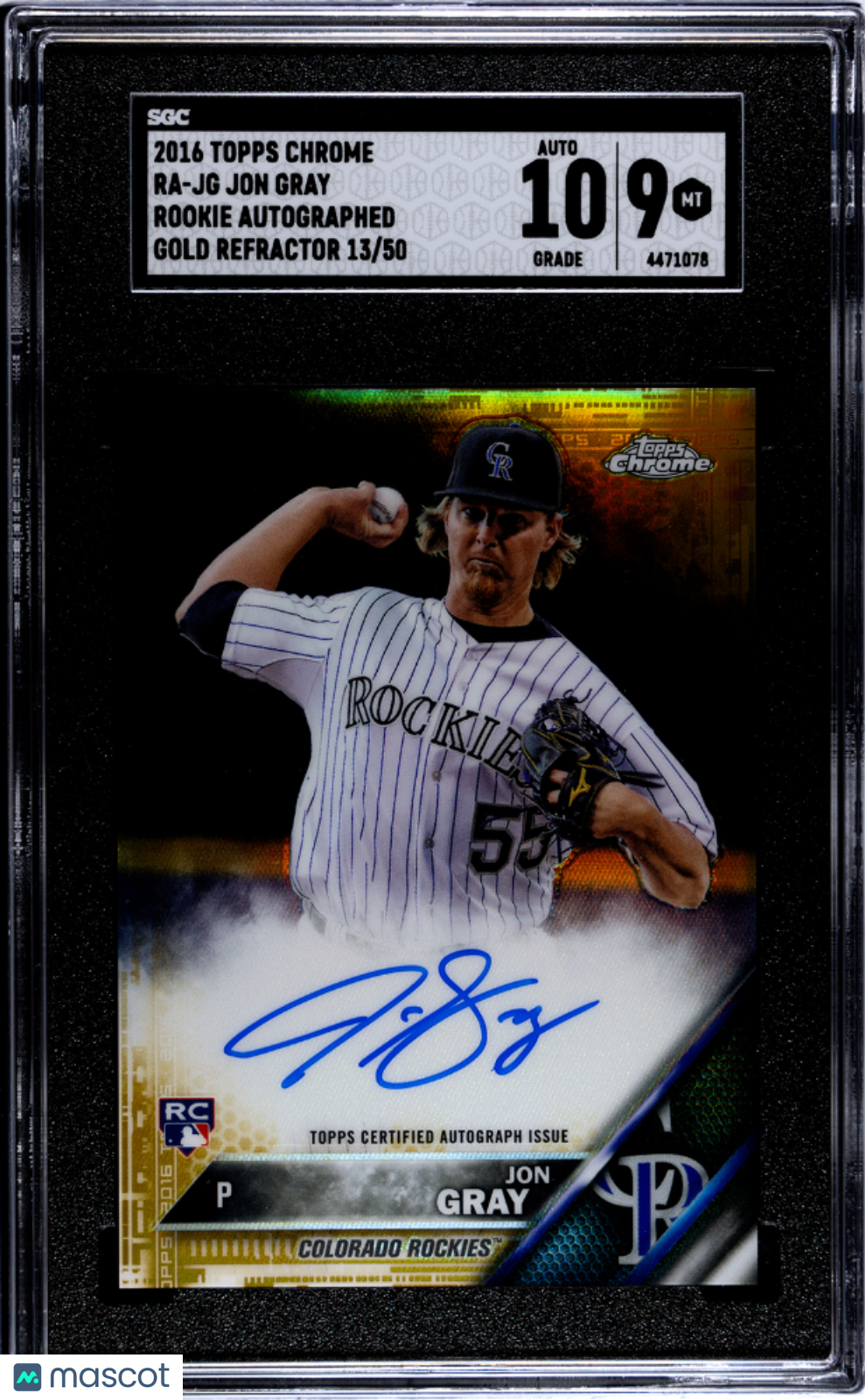 2016 Topps Chrome SGC 9 Jon Gray Gold Refractor Rookie Autograph 13/50 