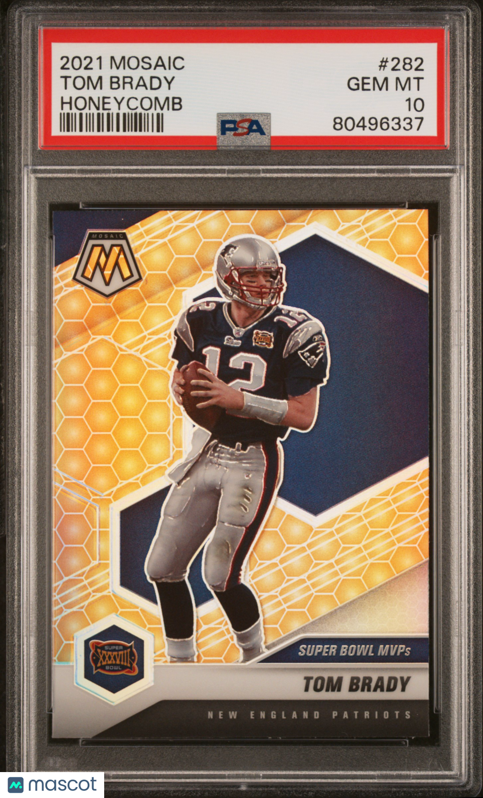 2021 Panini Mosaic Football Tom Brady Honeycomb PSA 10 #282 