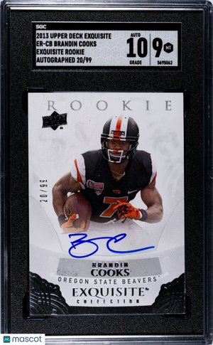 2013 UD Exquisite Football SGC 9 Brandin Cooks Rookie Autograph 20/99 #ER-CB 