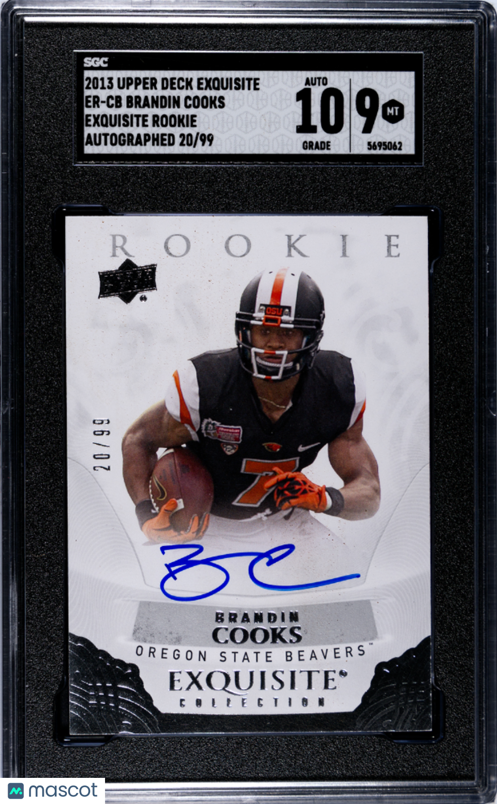 2013 UD Exquisite Football SGC 9 Brandin Cooks Rookie Autograph 20/99 #ER-CB