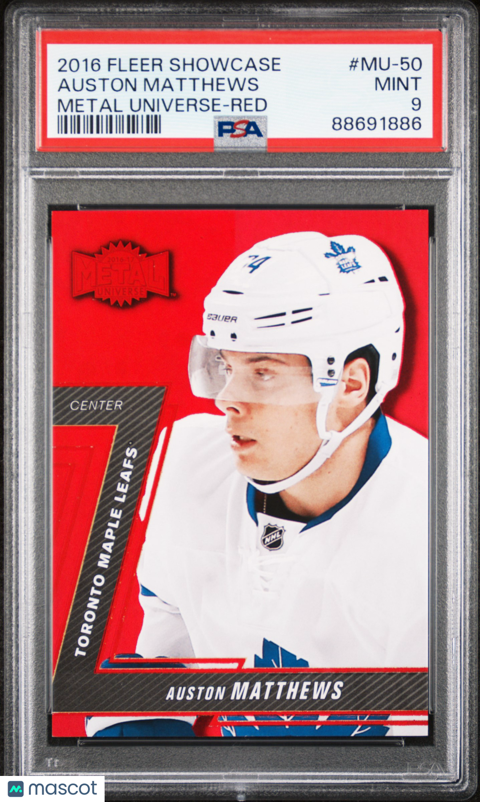 2016 Fleer Showcase Metal Universe PSA 9 Auston Matthews Red 111/150 #MU-50 