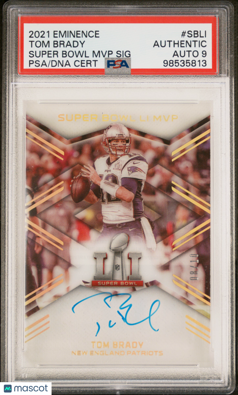 2021 Panini Eminence Super Bowl MVP Signature Tom Brady #SBLI PSA Authentic /10 