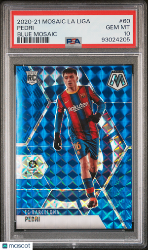 2020 Panini Mosaic La Liga Blue Pedri RC Rookie PSA 10 /99 #60 