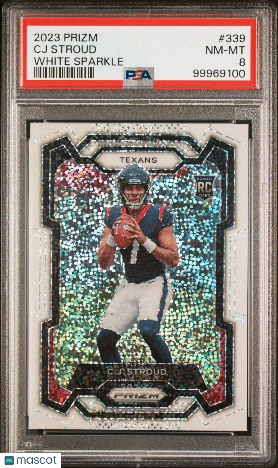 2023 Panini Prizm CJ Stroud RC White Sparkle PSA 8 #339 