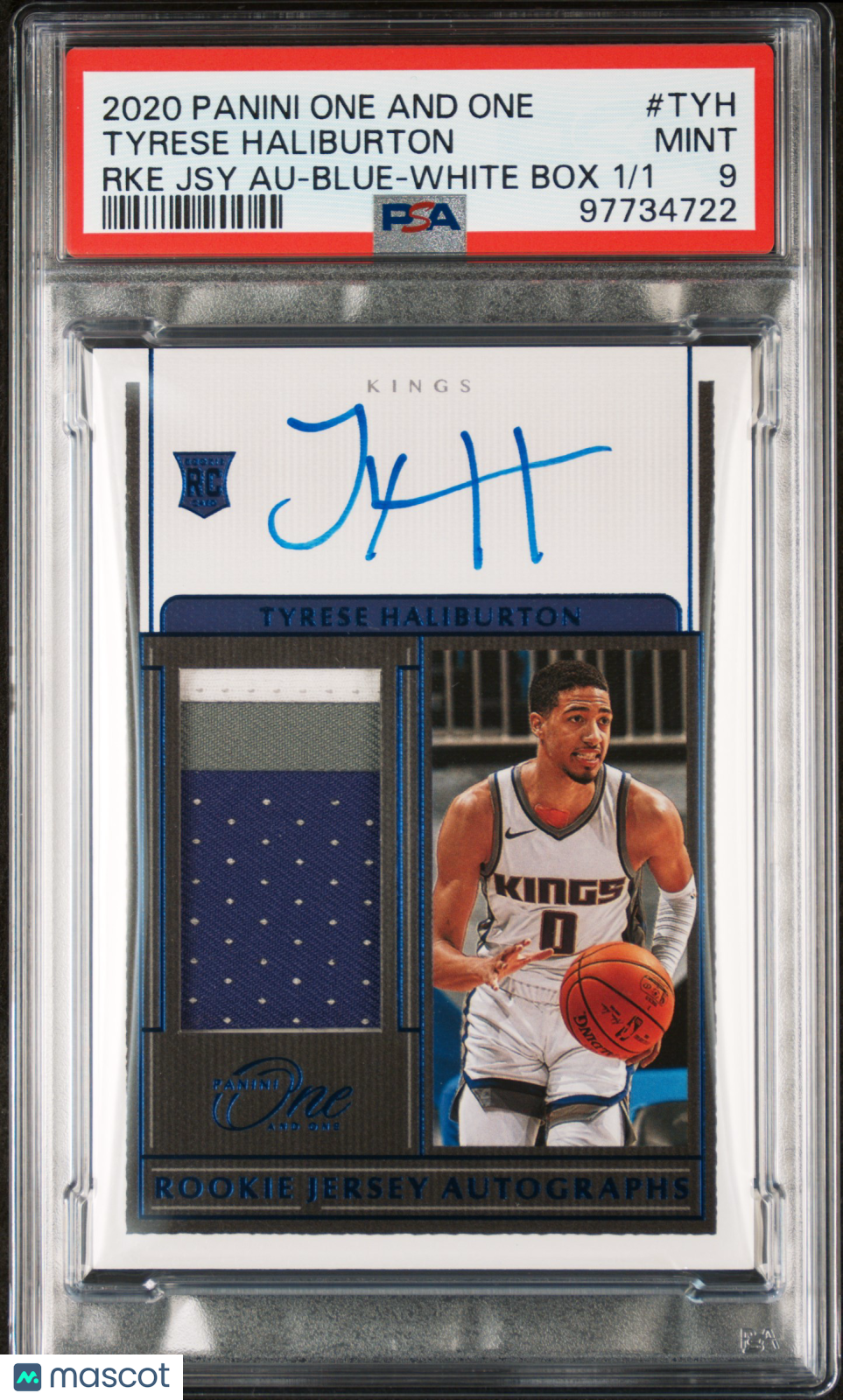 2020 Panini One And One RC Jersey Auto PSA 9 Tyrese Haliburton White Box 1/1 