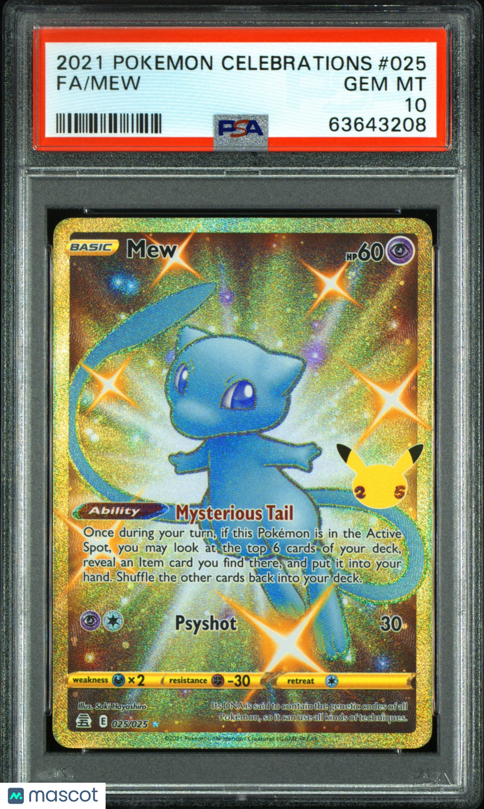 2021 Pokémon Celebrations Mew FA #025 PSA 10