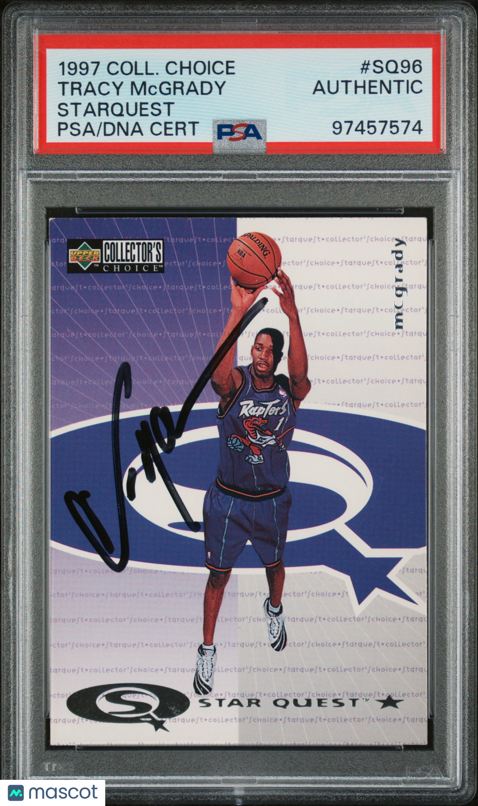 1997 Collector's Choice StarQuest Tracy McGrady Autograph PSA Authentic 