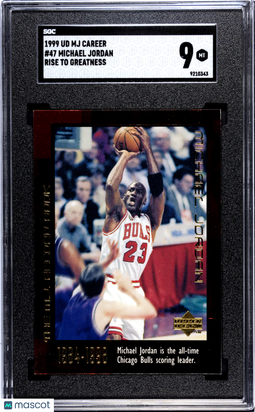 1999 Upper Deck MJ Career Michael Jordan Rise To Greatness SGC 9 #47