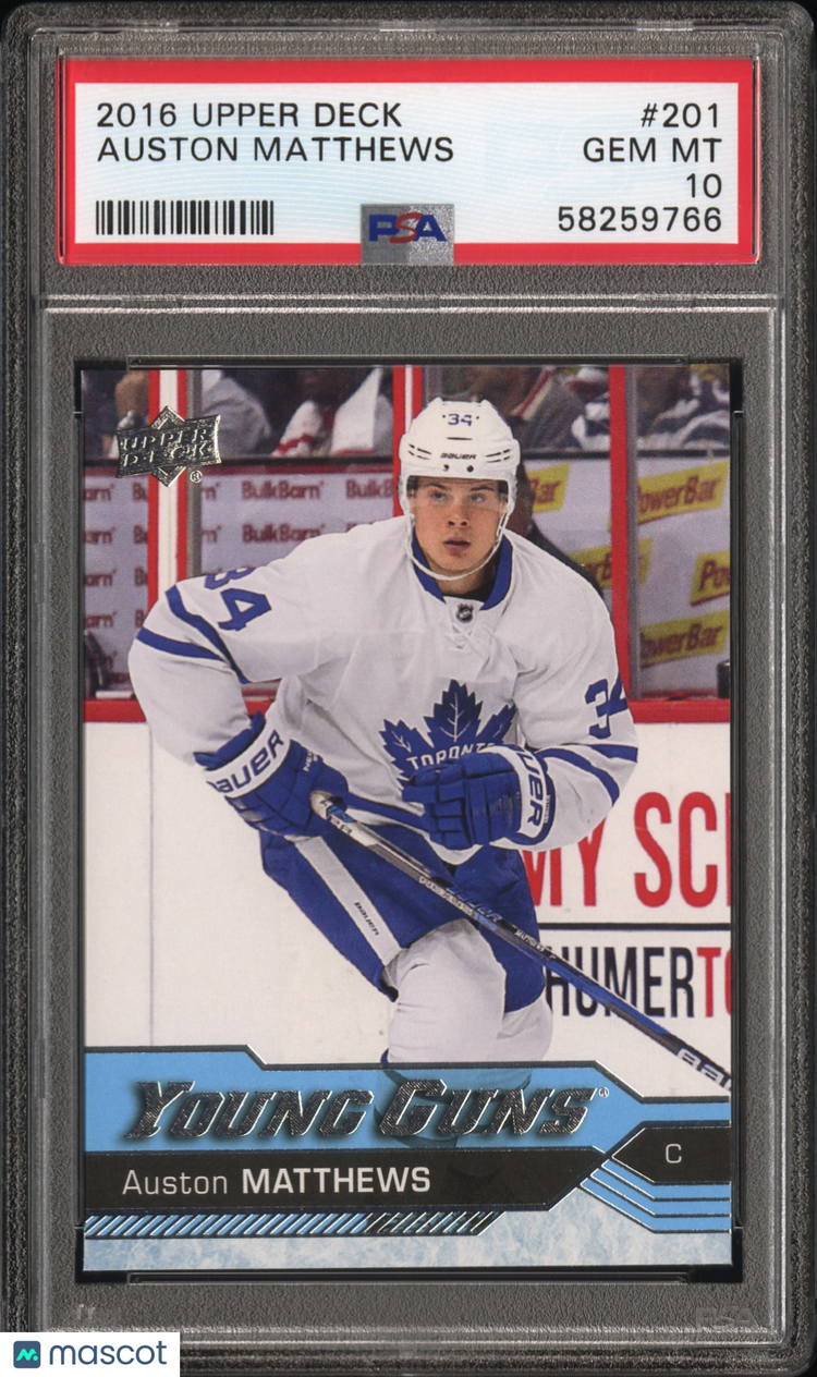 2016-17 Upper Deck Series One Hockey Auston Matthews Young Guns PSA 10 #201 