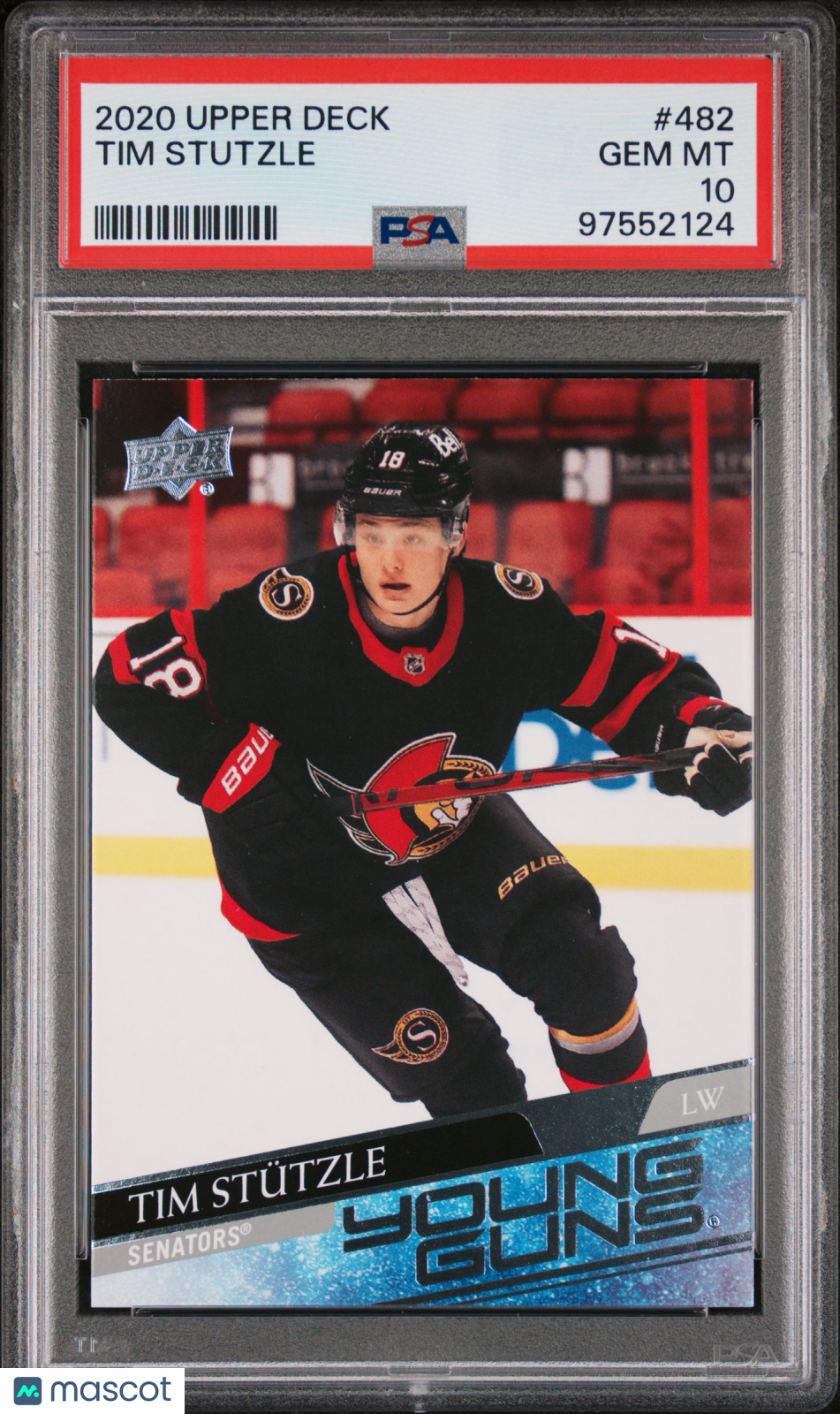 2020-21 Upper Deck Series 2 Hockey Tim Stutzle Young Guns PSA 10 #482 