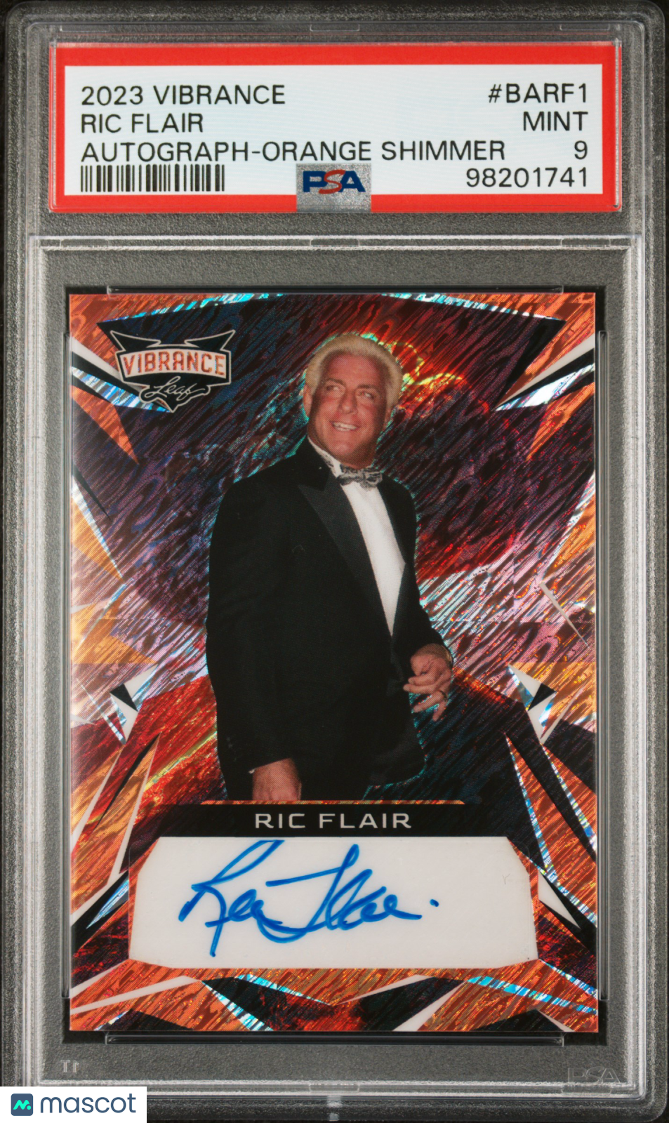 2023 Leaf Vibrance Autographs Ric Flair Orange Shimmer PSA 9 /6 #BA-RF1 