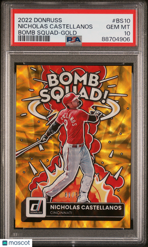 2022 Panini Donruss Baseball Bomb Squad Gold Nicholas Castellanos PSA 10 41/99 