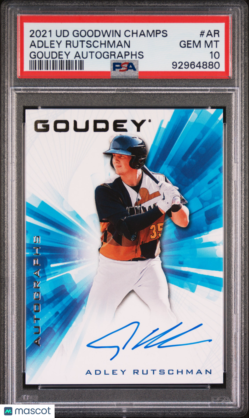 2021 Upper Deck Goodwin Champions PSA 10 Adley Rutschman Goudey Auto #GA-AR