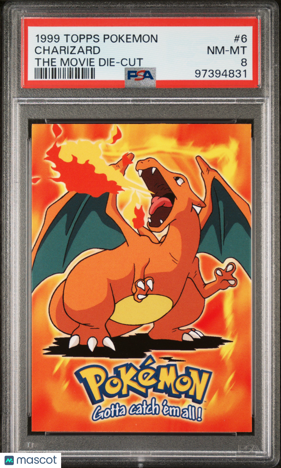 1999 Topps Pokemon The Movie Die-Cut Charizard #6 Psa 8 1