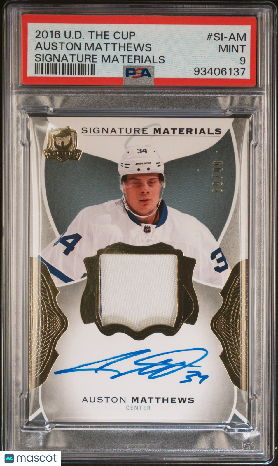 2016-17 UD The Cup Signature Materials PSA 9 Auston Matthews Rookie #SI-AM