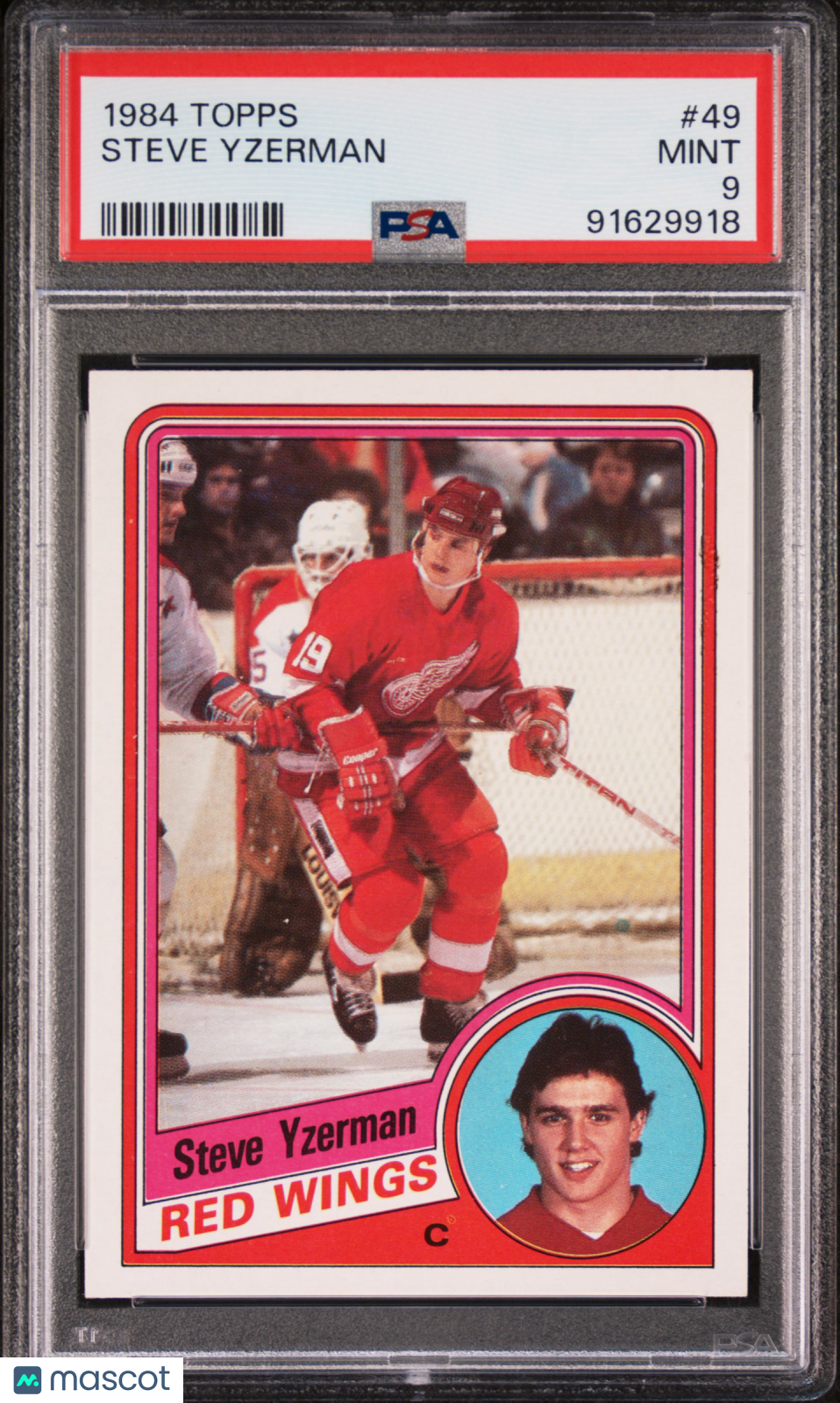 1984 Topps Hockey Psa 9 Steve Yzerman Rookie Card #49 1