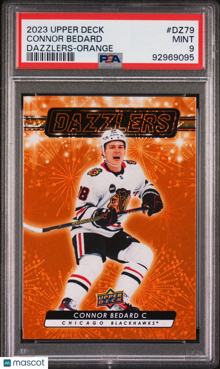 2023 Upper Deck Series 2 Hockey Orange Dazzlers Connor Bedard PSA 9 #DZ-79 