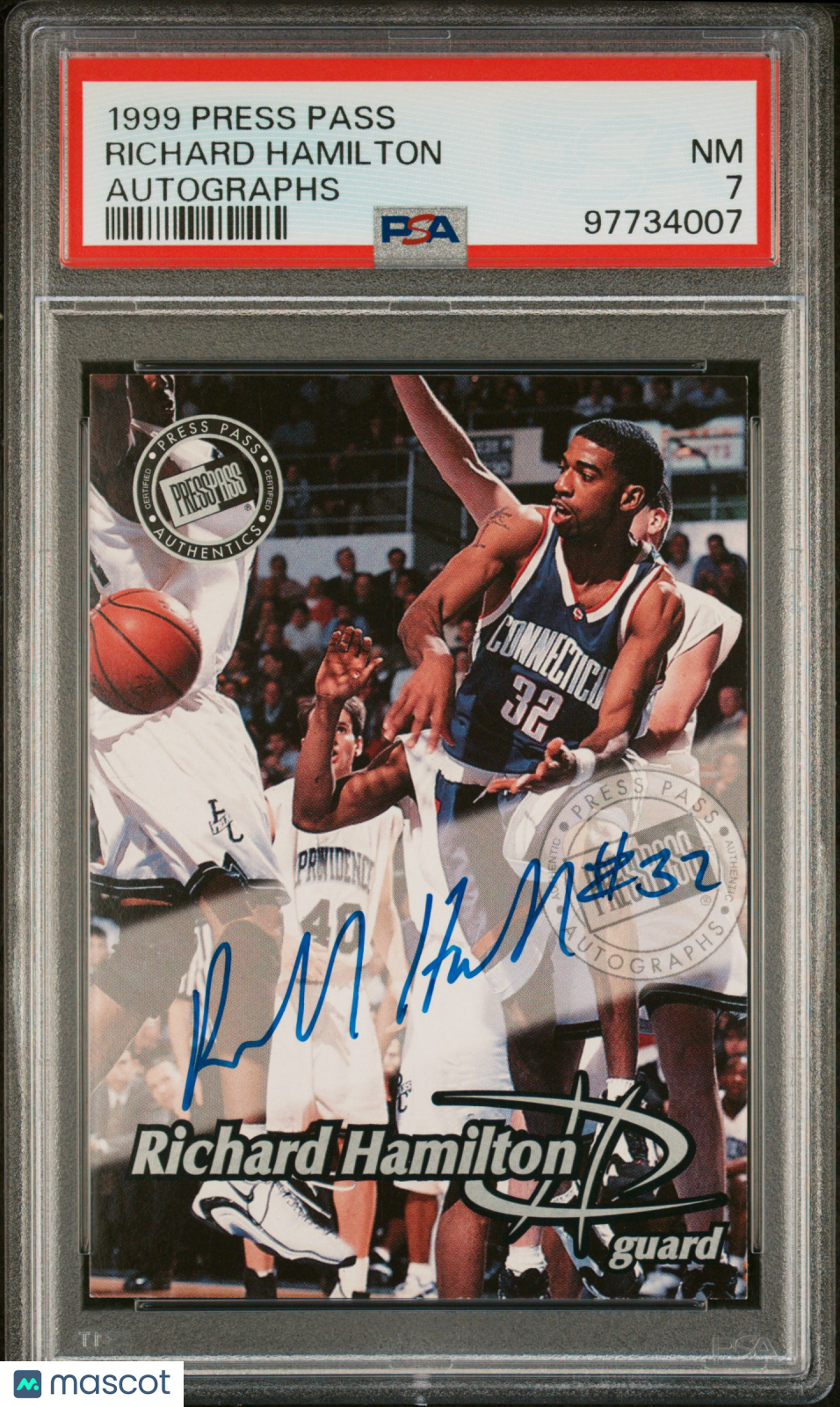 1999 Press Pass Basketball Autographs Richard Hamilton PSA 7 