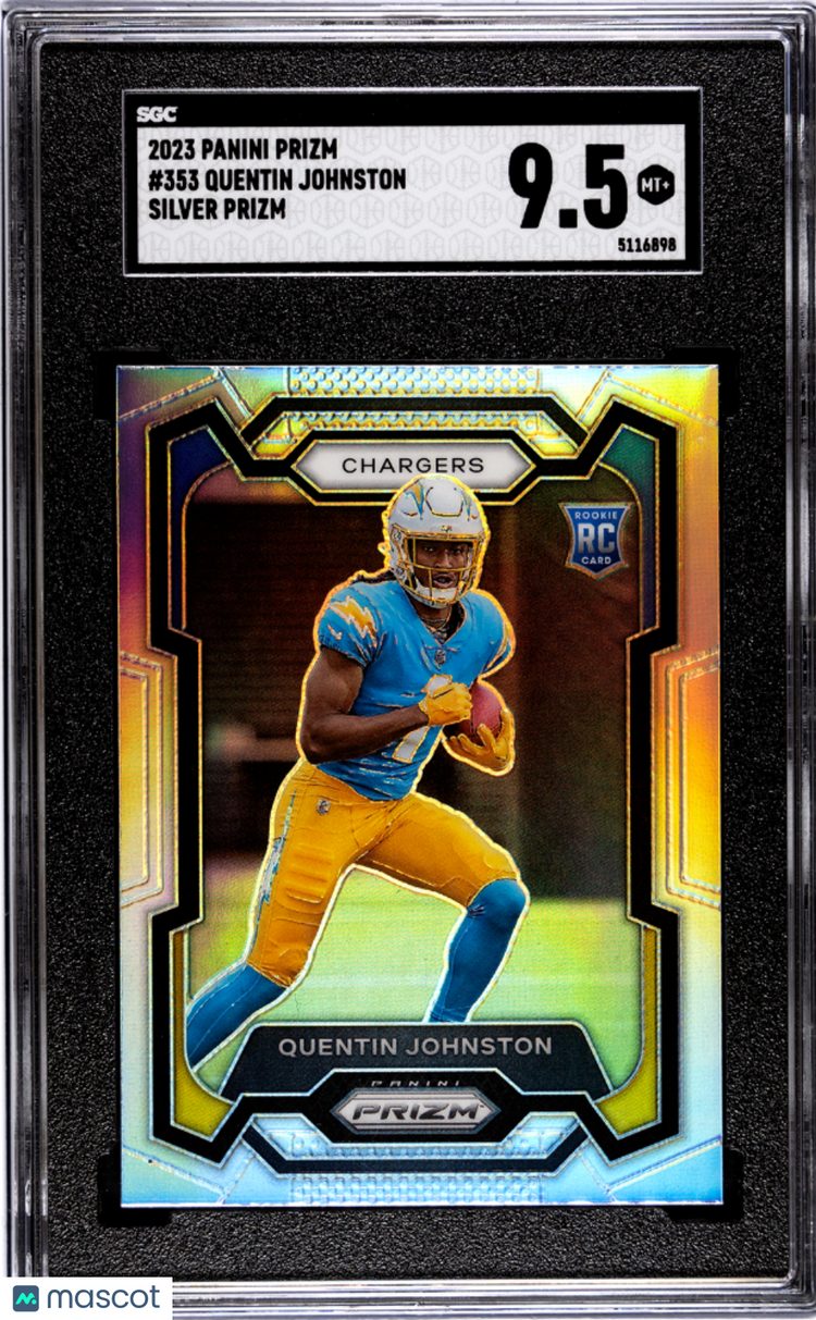 2023 Panini Prizm Football Quentin Johnston RC Silver Prizm SGC 9.5 #353 