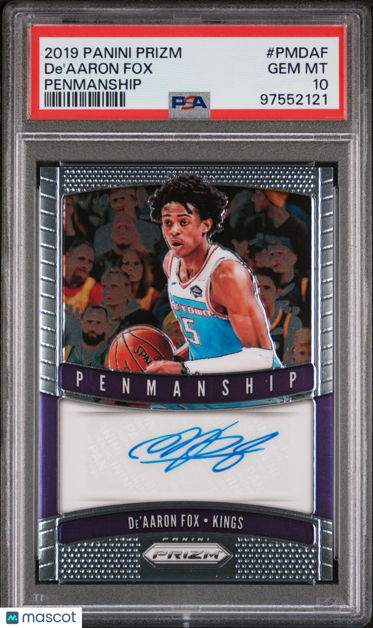 2019 Panini Prizm Basketball Penmanship De'Aaron Fox PSA 10 