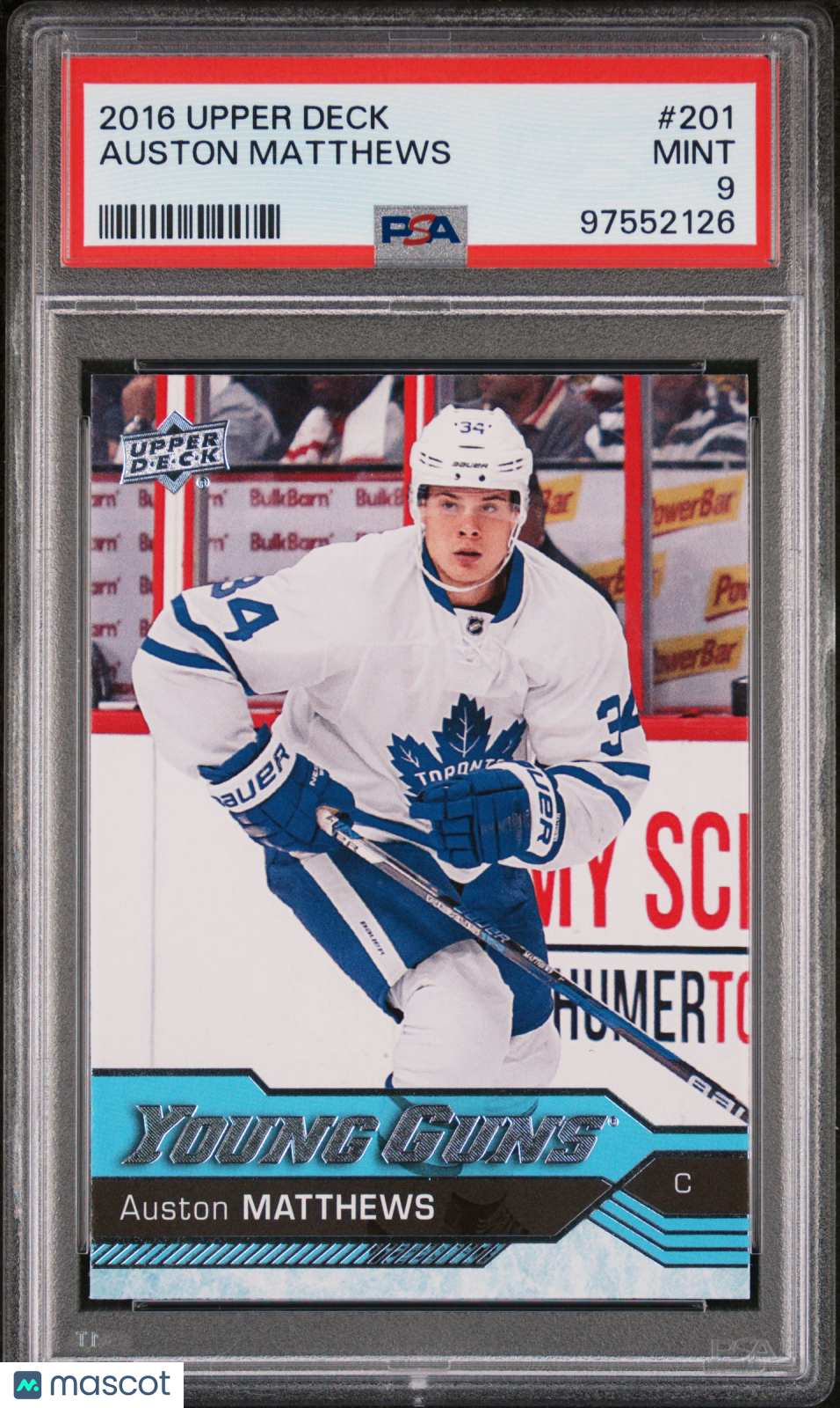 2016-17 Upper Deck Series One Hockey Auston Matthews Young Guns PSA 9 #201 