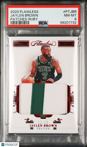 2020 Panini Flawless Basketball Patches Jaylen Brown Ruby PSA 8 /15 