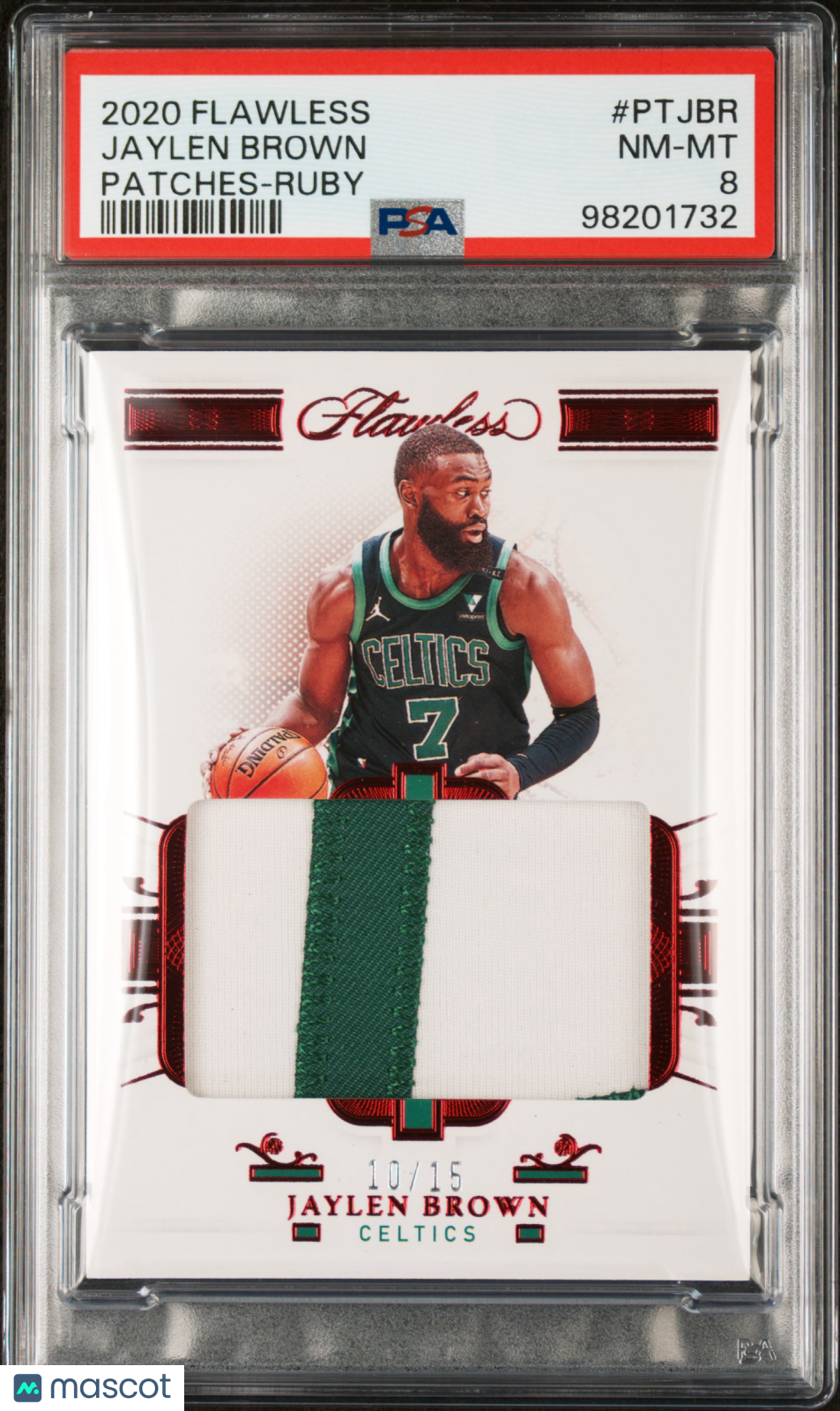 2020 Panini Flawless Basketball Patches Jaylen Brown Ruby PSA 8 /15 