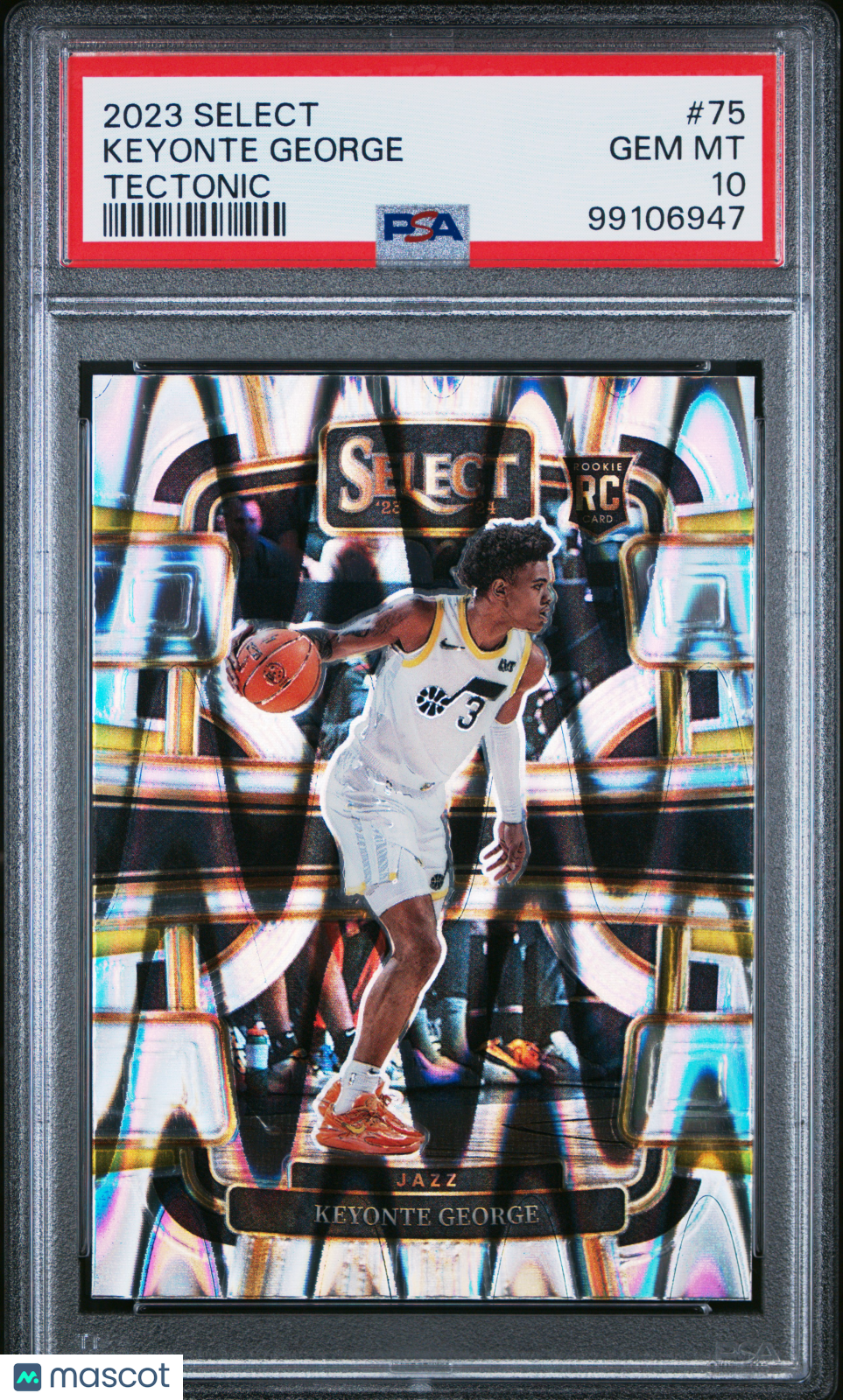 2023 Panini Select Basketball Keyonte George RC Tectonic Prizm PSA 10 #75 