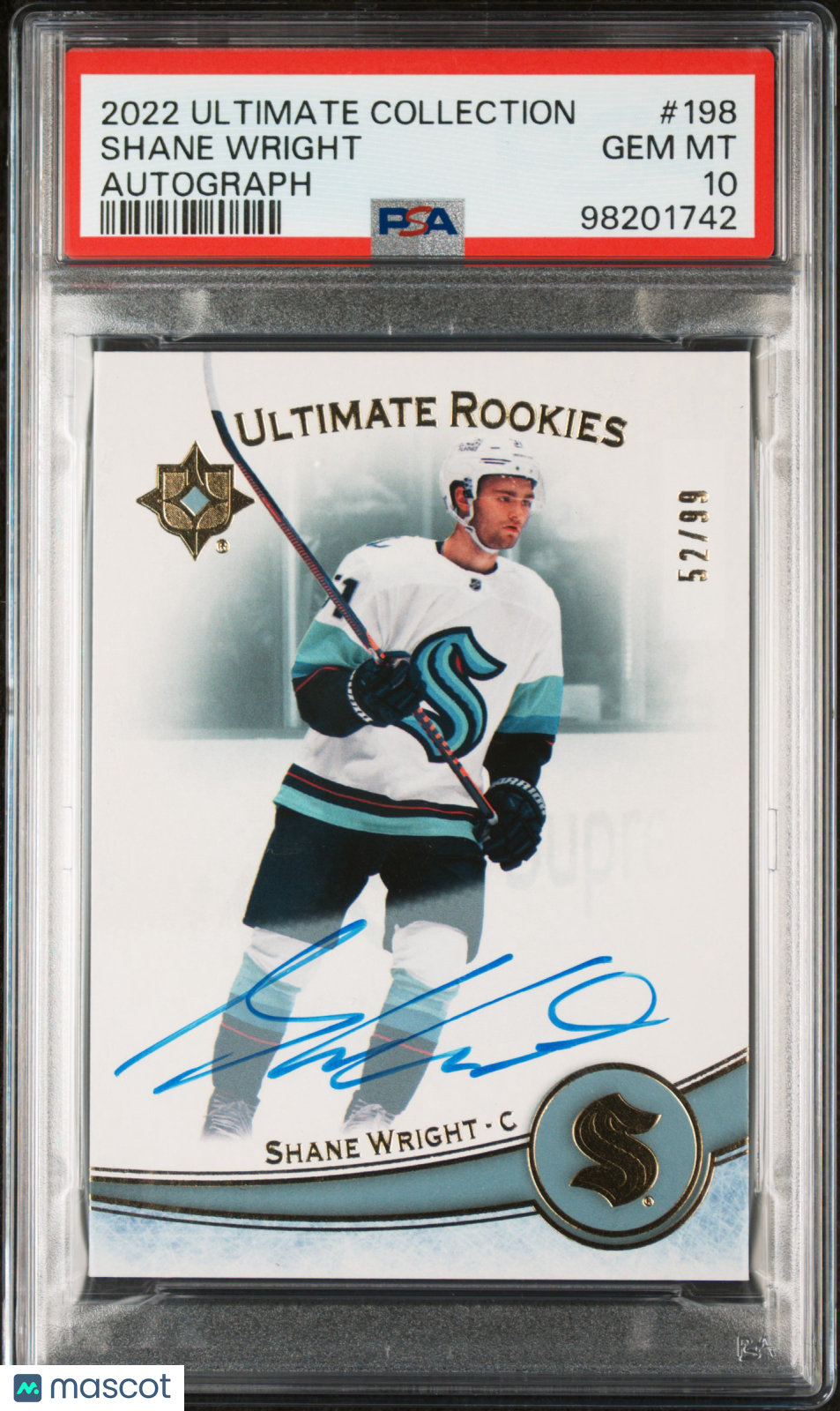 2022 Upper Deck Ultimate Collection Hockey Shane Wright Rookie Auto PSA 10 /99 