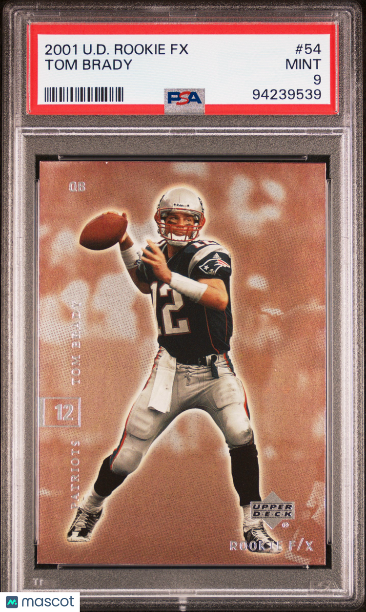 2001 Upper Deck Football Rookie F/X Tom Brady #54 PSA 9 