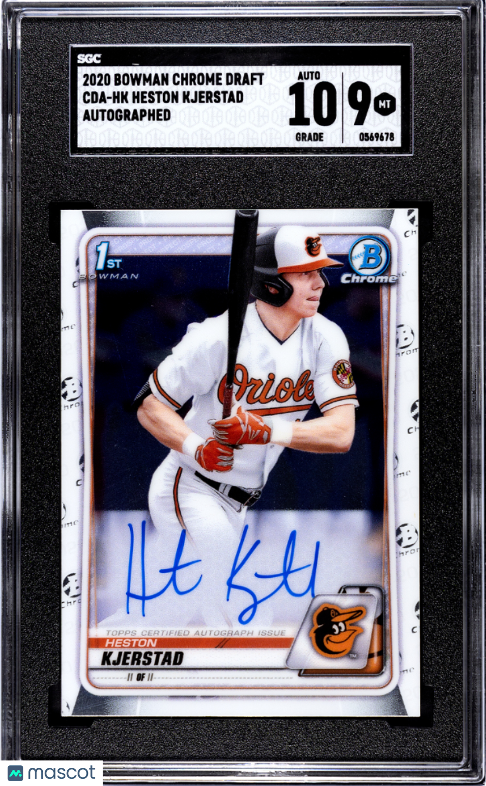 2020 1st Bowman Chrome Draft SGC 9 Heston Kjerstad Autograph Auto 10 #CDA-HK