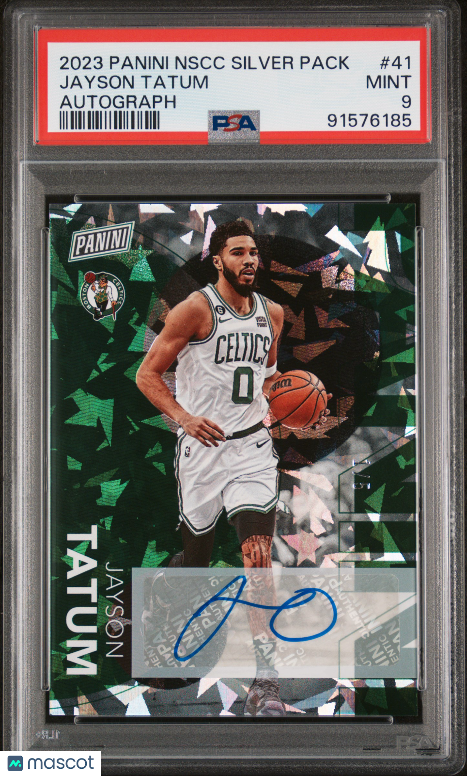 2023 Panini National Sports VIP Silver Packs Jayson Tatum Cracked Ice Auto 1/5 