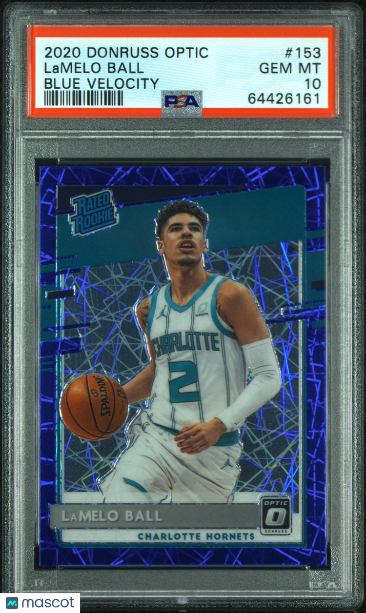 2020 Panini Donruss Optic Lamelo Ball Blue Velocity Rated Rookie #153 PSA 10 