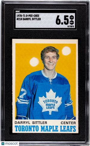 1970-71 O-Pee-Chee Hockey Sgc 6.5 Darryl Sittler Rookie #218 1