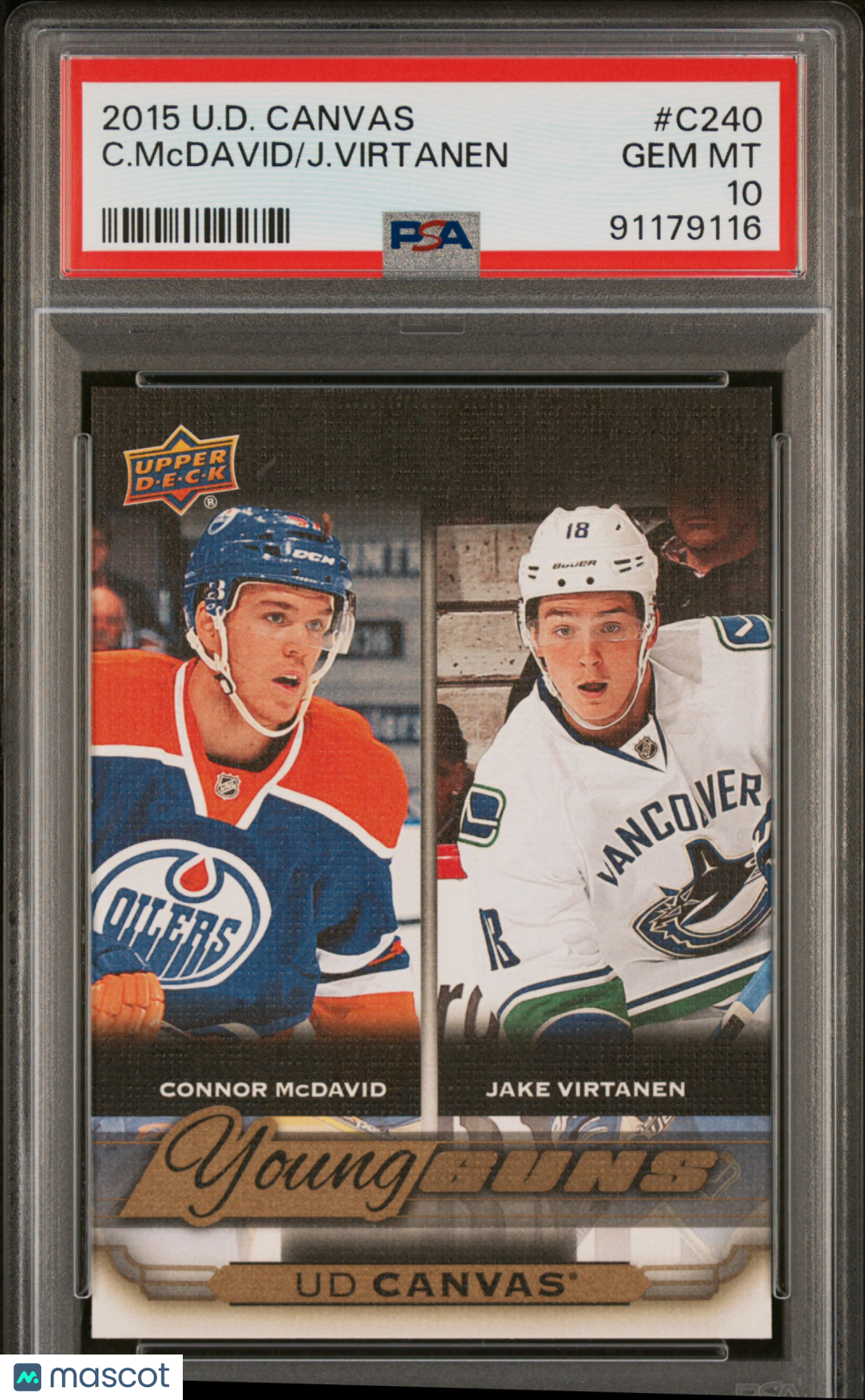 2015 UD Series 2 Hockey UD Canvas YG C. McDavid/J. Virtanen #C240 PSA 10