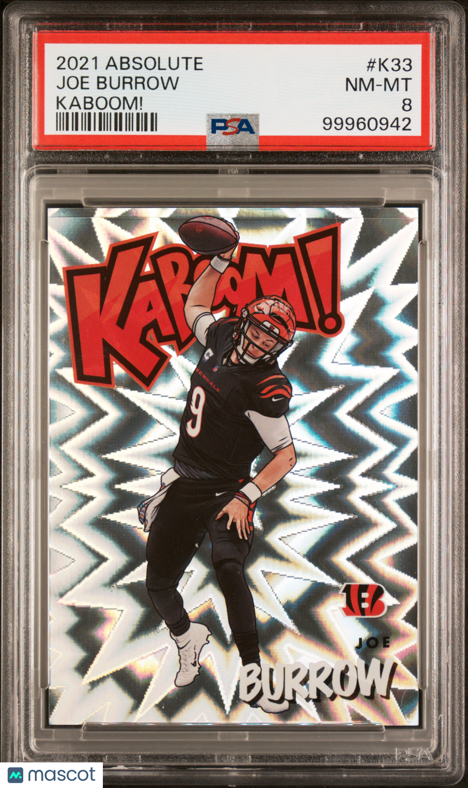 2021 Panini Absolute Kaboom! Joe Burrow #K33 PSA 8 